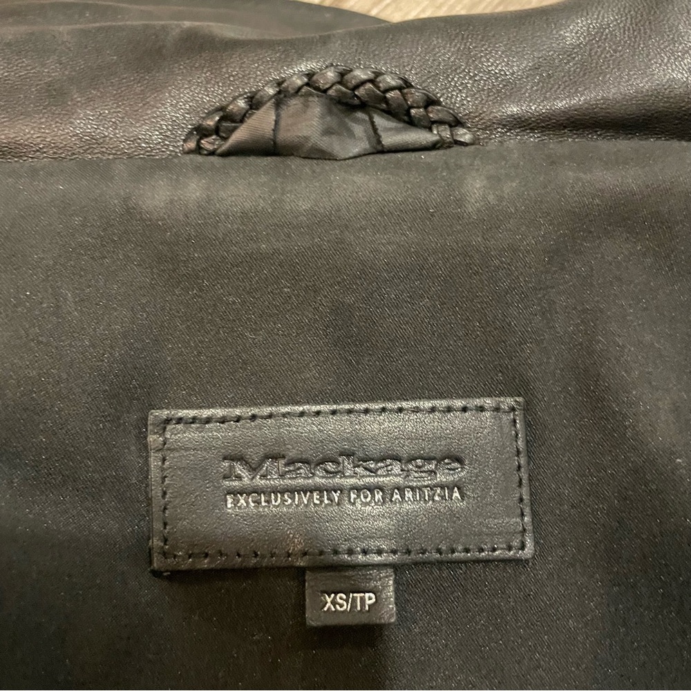 Mackage Kenya, black Leather Biker moto Jacket - Picture 12 of 13